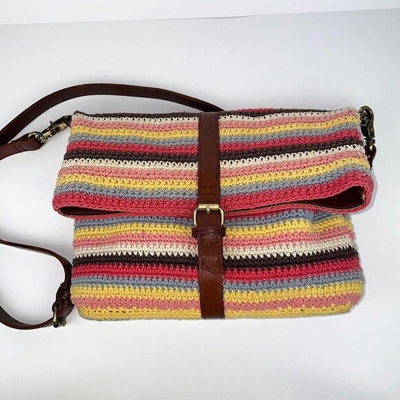 Sundance Anabaglish Yolanda Good Hope Foldover Crochet Colorful Crossbody Bag - Picture 2 of 12